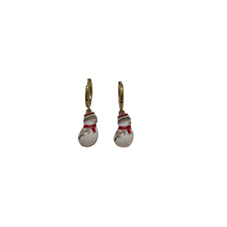 earrings hoops steel gold snowman2
